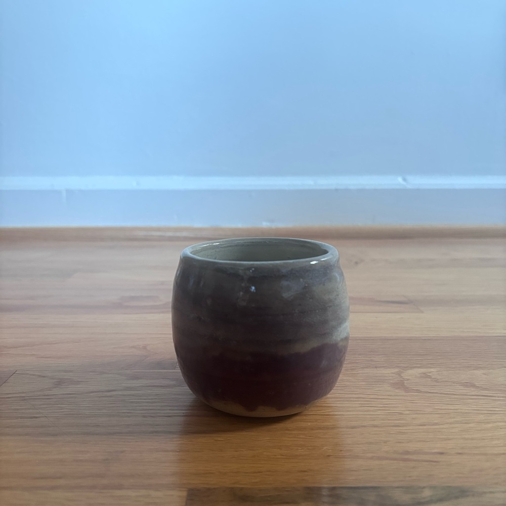 10 oz Purple and Cream Handmade Ceramic Cup